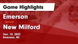 Emerson  vs New Milford  Game Highlights - Jan. 13, 2023