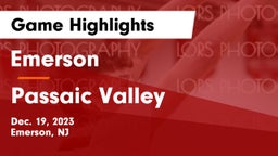 Emerson  vs Passaic Valley  Game Highlights - Dec. 19, 2023