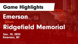 Emerson  vs Ridgefield Memorial  Game Highlights - Jan. 10, 2024