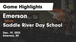 Emerson  vs Saddle River Day School Game Highlights - Dec. 19, 2023