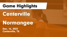 Centerville  vs Normangee  Game Highlights - Dec. 16, 2022