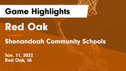 Red Oak  vs Shenandoah Community Schools Game Highlights - Jan. 11, 2022