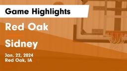 Red Oak  vs Sidney  Game Highlights - Jan. 22, 2024
