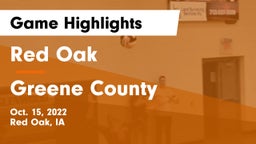 Red Oak  vs Greene County  Game Highlights - Oct. 15, 2022