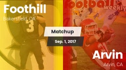 Matchup: Foothill  vs. Arvin  2017