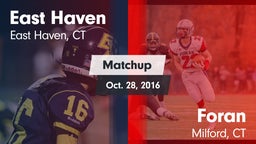 Matchup: East Haven High vs. Foran  2016