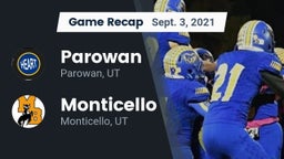 Recap: Parowan  vs. Monticello  2021