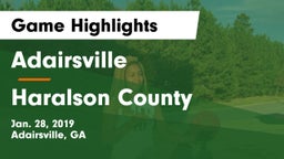 Adairsville  vs Haralson County  Game Highlights - Jan. 28, 2019