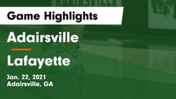 Adairsville  vs Lafayette  Game Highlights - Jan. 22, 2021