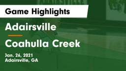 Adairsville  vs Coahulla Creek  Game Highlights - Jan. 26, 2021