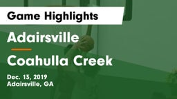 Adairsville  vs Coahulla Creek Game Highlights - Dec. 13, 2019