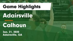 Adairsville  vs Calhoun  Game Highlights - Jan. 21, 2020