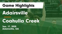 Adairsville  vs Coahulla Creek Game Highlights - Jan. 17, 2020