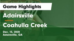 Adairsville  vs Coahulla Creek  Game Highlights - Dec. 15, 2020