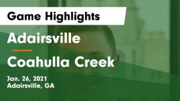 Adairsville  vs Coahulla Creek  Game Highlights - Jan. 26, 2021