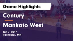 Century  vs Mankato West  Game Highlights - Jan 7, 2017