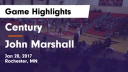 Century  vs John Marshall  Game Highlights - Jan 20, 2017
