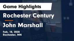 Rochester Century  vs John Marshall  Game Highlights - Feb. 18, 2020