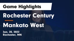 Rochester Century  vs Mankato West  Game Highlights - Jan. 20, 2022