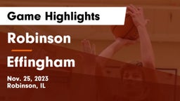 Robinson  vs Effingham  Game Highlights - Nov. 25, 2023