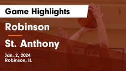 Robinson  vs St. Anthony Game Highlights - Jan. 2, 2024