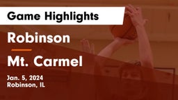 Robinson  vs Mt. Carmel  Game Highlights - Jan. 5, 2024