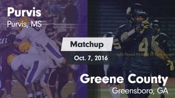 Matchup: Purvis  vs. Greene County  2016