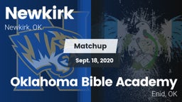 Matchup: Newkirk  vs. Oklahoma Bible Academy 2020