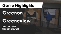Greenon  vs Greeneview  Game Highlights - Jan. 31, 2020