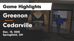 Greenon  vs Cedarville  Game Highlights - Dec. 18, 2020