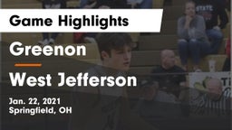 Greenon  vs West Jefferson  Game Highlights - Jan. 22, 2021