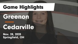 Greenon  vs Cedarville  Game Highlights - Nov. 28, 2020