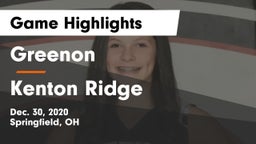 Greenon  vs Kenton Ridge  Game Highlights - Dec. 30, 2020