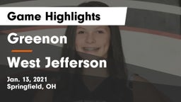 Greenon  vs West Jefferson  Game Highlights - Jan. 13, 2021