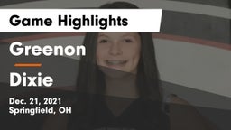 Greenon  vs Dixie  Game Highlights - Dec. 21, 2021