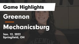 Greenon  vs Mechanicsburg  Game Highlights - Jan. 12, 2022