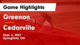 Greenon  vs Cedarville  Game Highlights - Sept. 6, 2022