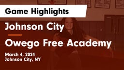 Johnson City  vs Owego Free Academy  Game Highlights - March 4, 2024