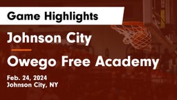 Johnson City  vs Owego Free Academy  Game Highlights - Feb. 24, 2024