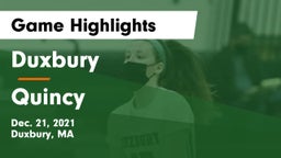 Duxbury  vs Quincy  Game Highlights - Dec. 21, 2021