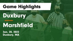 Duxbury  vs Marshfield  Game Highlights - Jan. 28, 2022