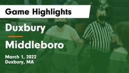 Duxbury  vs Middleboro  Game Highlights - March 1, 2022