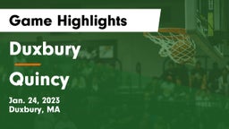 Duxbury  vs Quincy  Game Highlights - Jan. 24, 2023