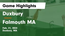 Duxbury  vs Falmouth  MA Game Highlights - Feb. 21, 2024