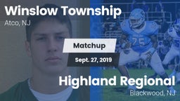 Matchup: Winslow Township vs. Highland Regional  2019