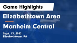 Elizabethtown Area  vs Manheim Central  Game Highlights - Sept. 13, 2022