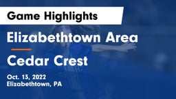 Elizabethtown Area  vs Cedar Crest  Game Highlights - Oct. 13, 2022