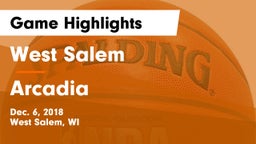 West Salem  vs Arcadia  Game Highlights - Dec. 6, 2018