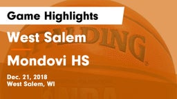 West Salem  vs Mondovi HS Game Highlights - Dec. 21, 2018