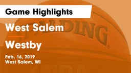 West Salem  vs Westby  Game Highlights - Feb. 16, 2019